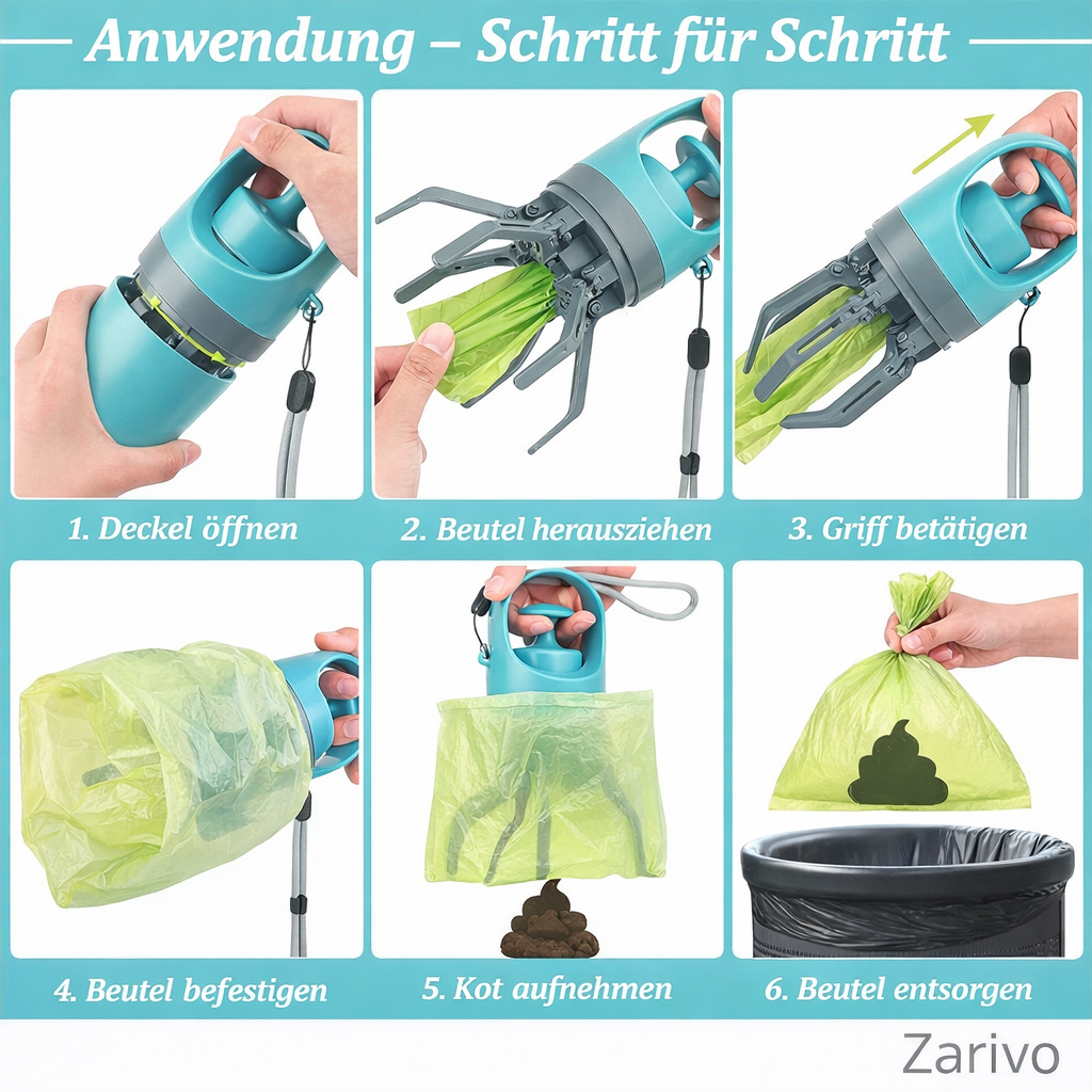 Hundekot-Greifer mit Beutel